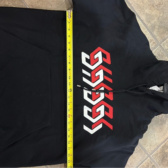 Men's Gucci mirrored print jersey, cotton hoodie size large made in Italy - Picture 7 of 12